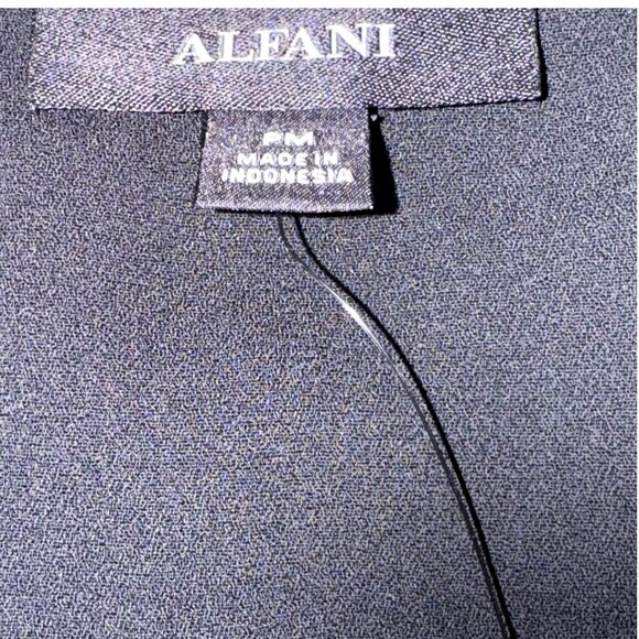 Alfani Deep Black Wrap Front Dress Size: PM - Picture 3 of 5